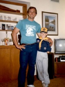 Dad looks cool. I look like...I'm wearing sweatpants. #cubscouts